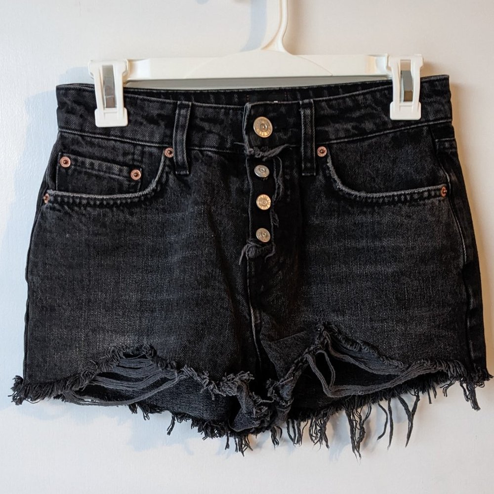 BDG Urban Outfitters Summer Cut Offs Black Jean Shorts Size 25